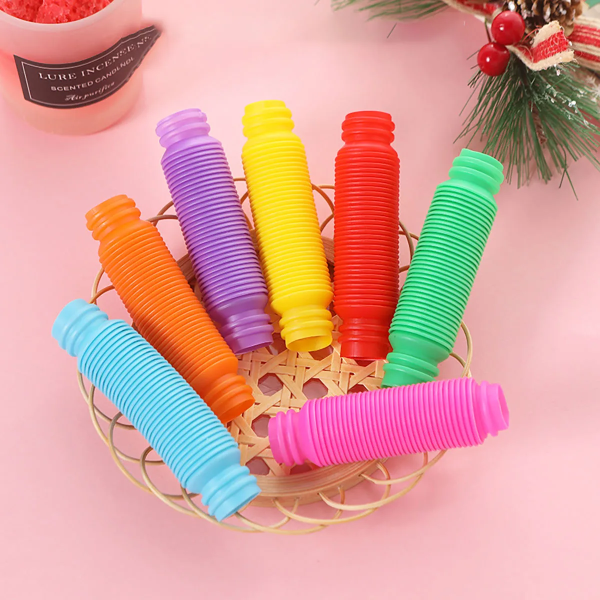 10-30PCS Colorful Telescopic Tubes fidget toys Plastic Sensory Pop Tubes Stress Relief Toys Adults Decompression Kids Gifts