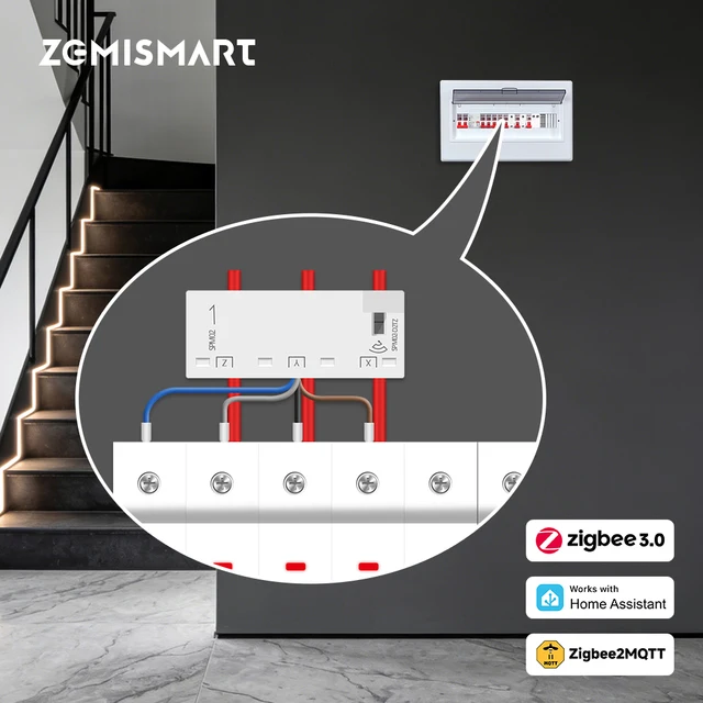 เซมิสมาร์ท ซิกบี 3.0 เครื่องวัดพลังงานอัจฉริยะ 63A 3 เฟส เซ็นเซอร์ตรวจสอบพลังงานแบบเรียลไทม์ ทำงานร่วมกับ Zigbee2MQTT Zigbee Home Assistant 1
