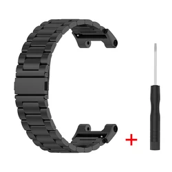 Premium Stainless Steel Smart Watch Band - Metal Bracelet Wristband Correa - Amazfit T - Rex (Metal black)