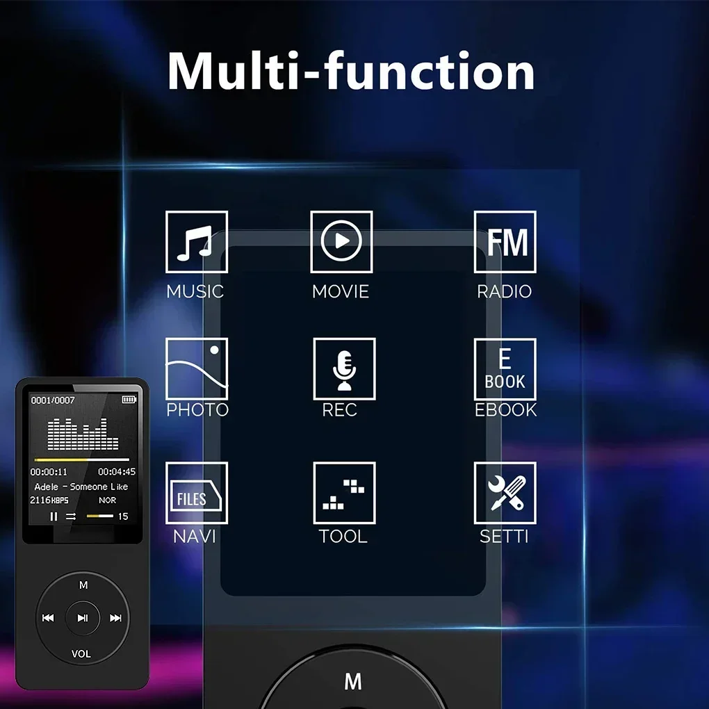 HiFi Sound Portable MP3 Player with Digital Display and Multifunctional Features