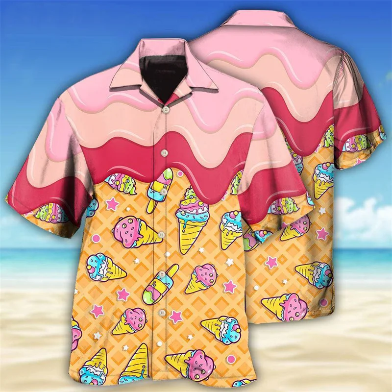 thumbnail image 1 of Las más nuevas camisetas holgadas y transpirables con estampado 3D de muñeco de nieve y helado para hombre y mujer, camisetas de manga corta para fiesta en la playa, 1 of 5