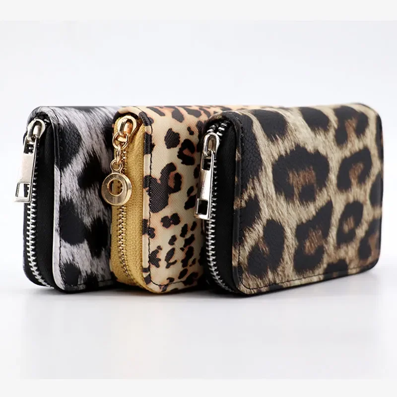 Leather Women Wallet Classic Leopard Animal Print Long Wallets Female Cards Holder Clutch Bag Fashion Ladies Purses 2