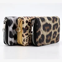 Leather Women Wallet Classic Leopard Animal Print Long Wallets Female Cards Holder Clutch Bag Fashion Ladies Purses 2