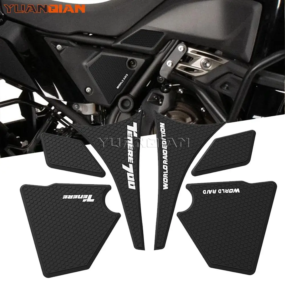 Per Yamaha Tenere 700 World Raid Rally/Dual/Explorer Edition 22-23 Moto Side Fuel Tank Pad Stickers Decalcomania Gas Knee Grip