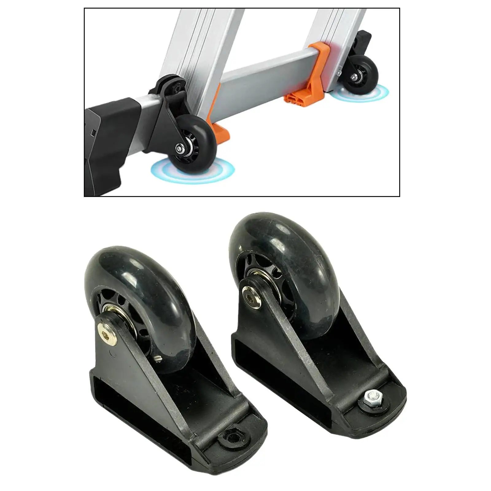 2 Pieces Ladder Leveling Casters Portable Folding Ladder Collapsible Ladder Cart Accessories for Equipment Machine Workbench
