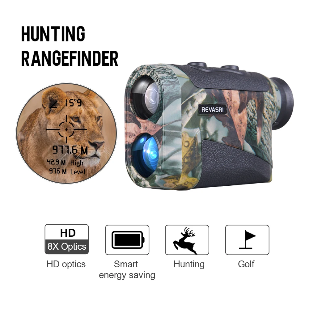 8X Hunting Telemeter Digital Laser Range finder with Slope Compensation,Angle, Flagpole Locking for Golf,Survey,Hunting