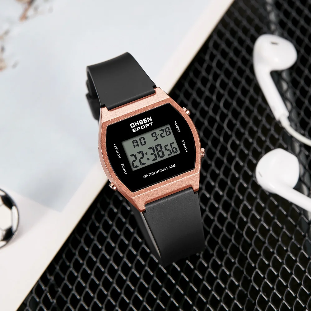 Women's White Waterproof Digital Sport Watch - Fashionable LED Alarm Clock Gift