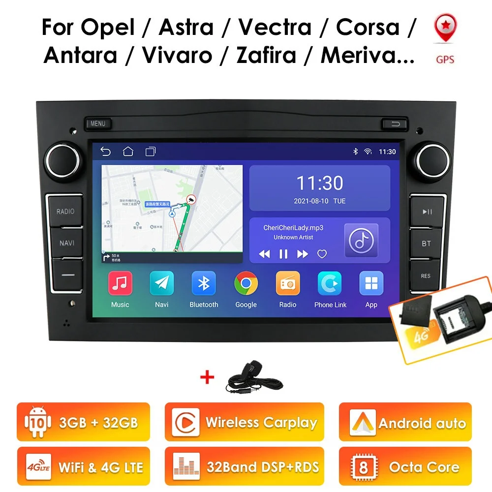 2 Din Android Car Radio Multimedia Per Opel Corsa C D Astra 2004 H Meriva Vectra Antara Zafira Vivaro Gps Car Stereo Player