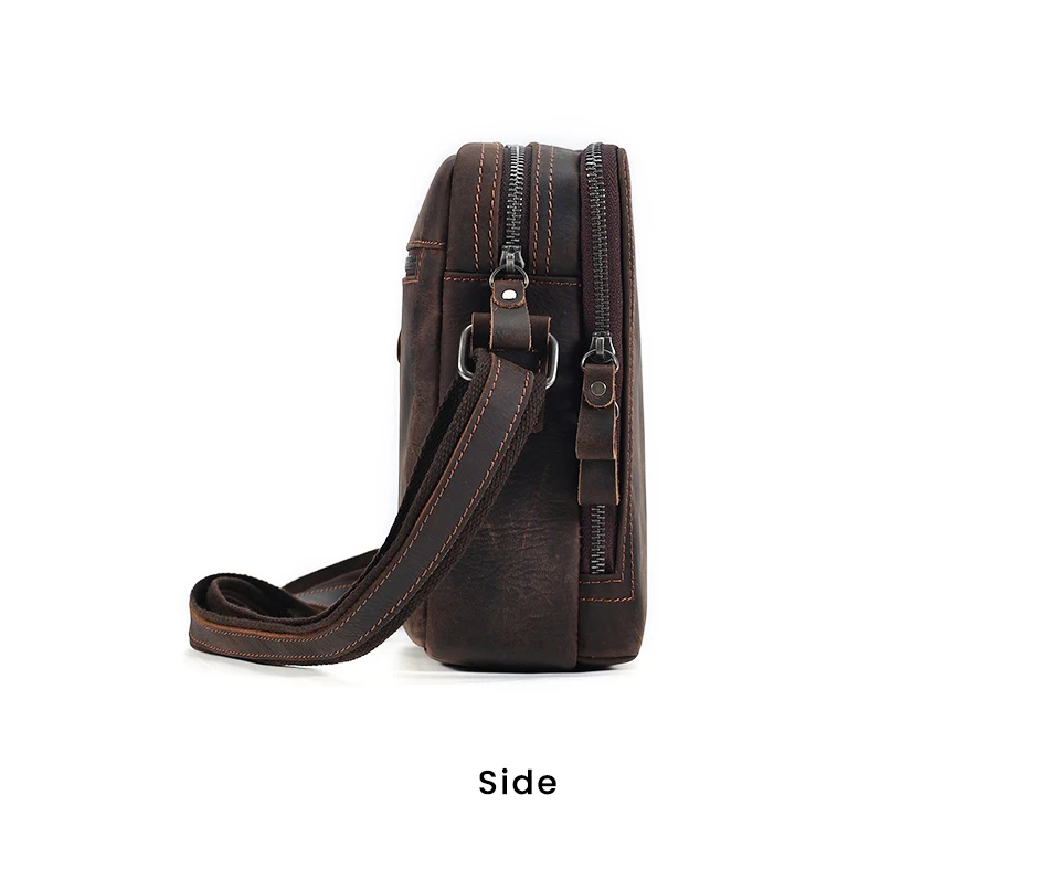 Leather Shoulder Bag Luna - Brown
