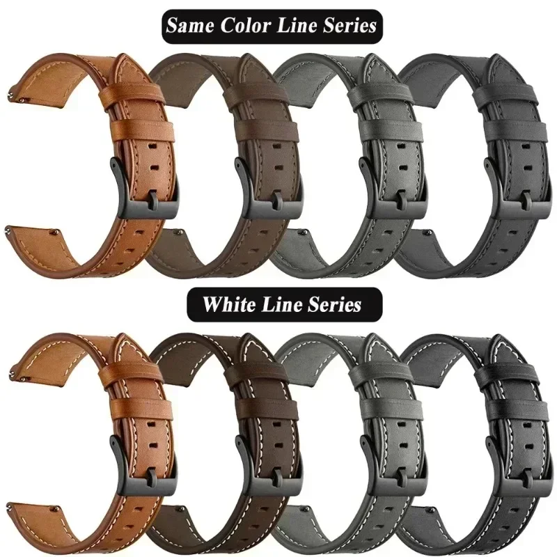 Premium Leather Quick-Release Smartwatch Strap Bracelet