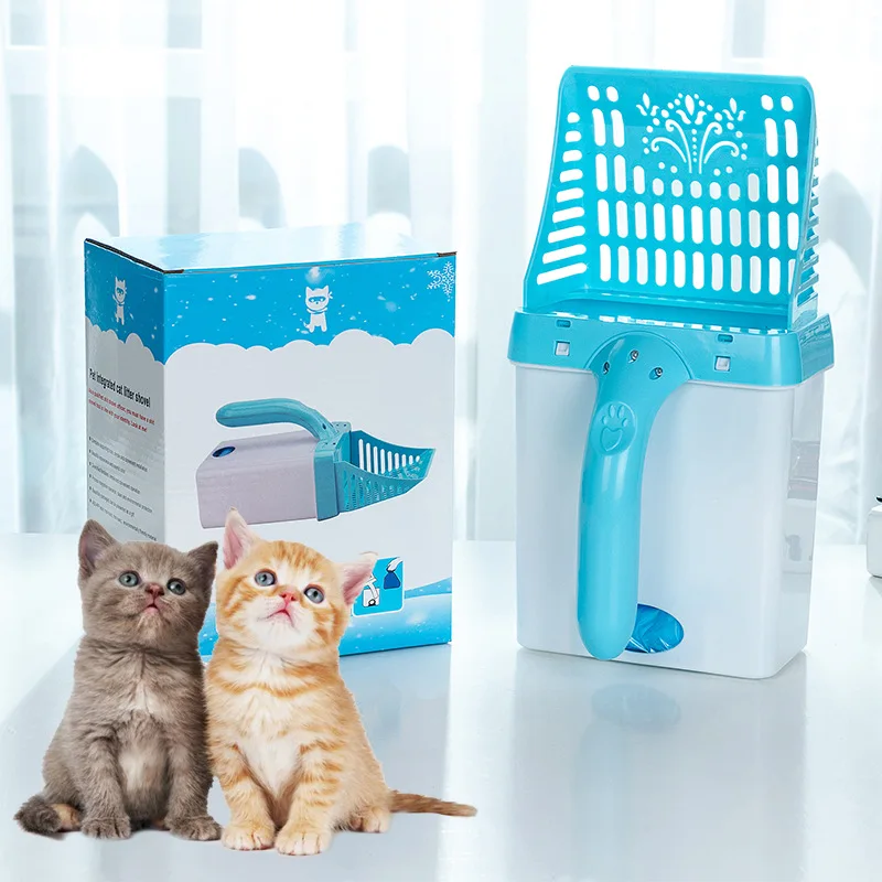 

Cat Litter Spoon Self-cleaning Built-in Poop Bag Cat Sand Litter Box Toilet Sandboxes Shovel Pets Poop Sand Clean Artifact Tool