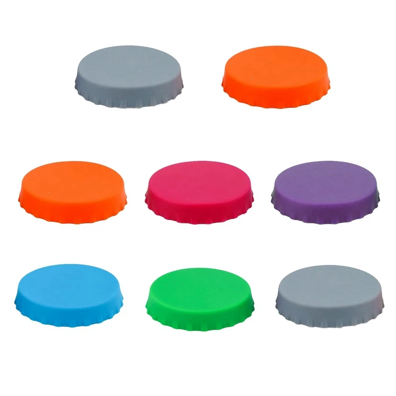 

8Piece Reusable Beverage Can Covers Soda Lid Protectors Can Silicone Sealing Bottle Cap Leak-Proof Sealing Lid