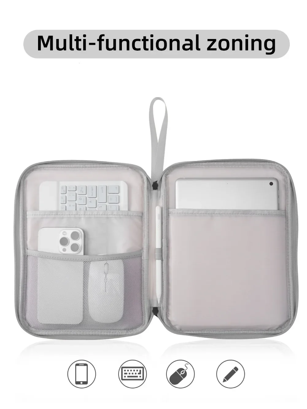 Multi-Pocket Shockproof Tablet Sleeve with Anti-Dust Protection