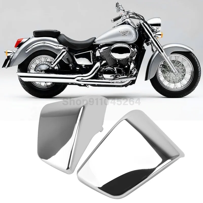 

Motorcycle Battery Cover Protector Chrome ABS Fairing Left Right Side Guard Motocross For Honda Shadow ACE VT750 VT4001997-2003