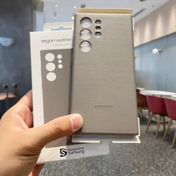 Elegant Luxury Leather Phone Case - Full Protective Back Cover Shell - S24 Ultra (Grey)