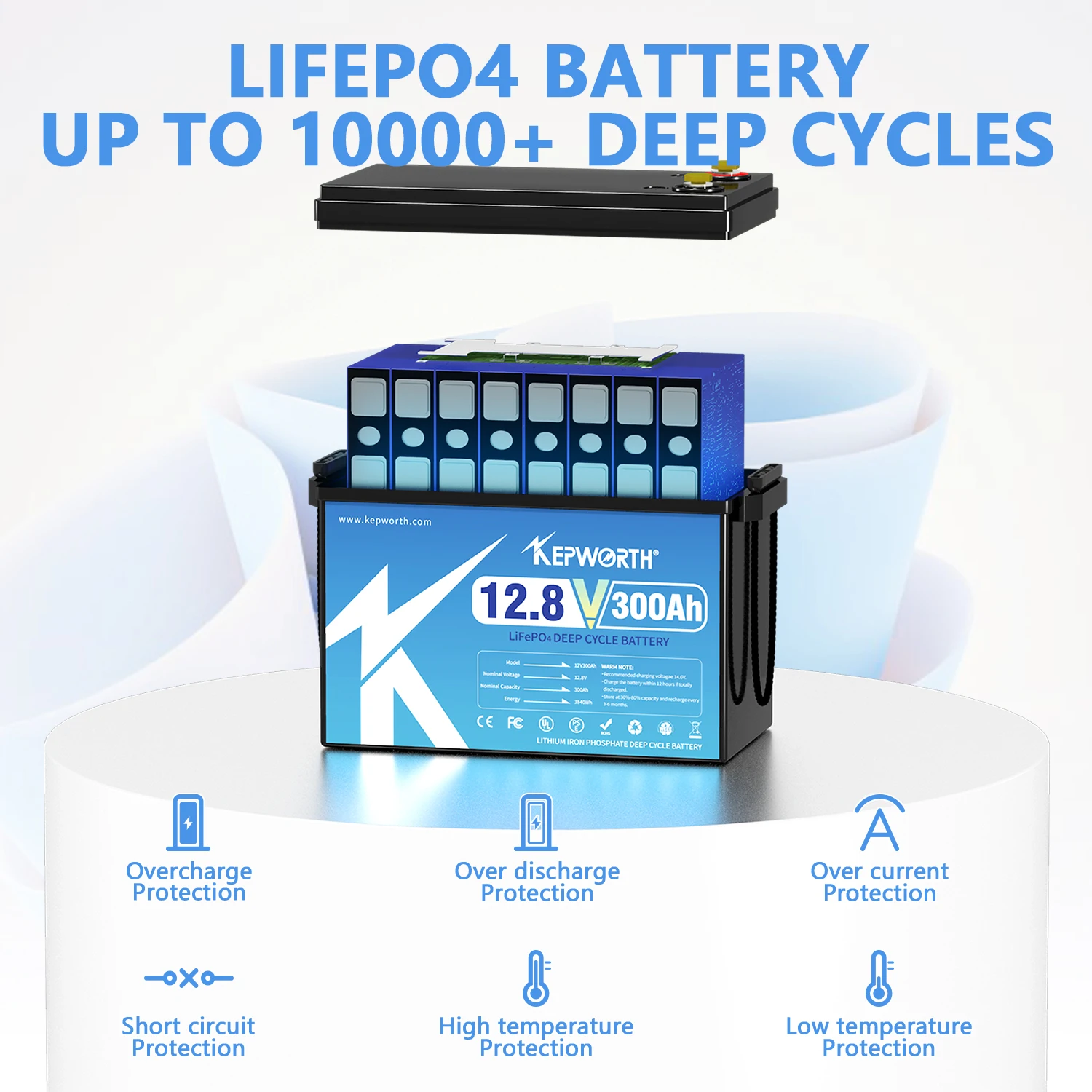 12V 180Ah 300Ah Lithium Iron Phosphate Battery With Upgraded BMS 6000 Cycles For RV Campers Golf Cart Off-Road Off-Grid lithium battery
