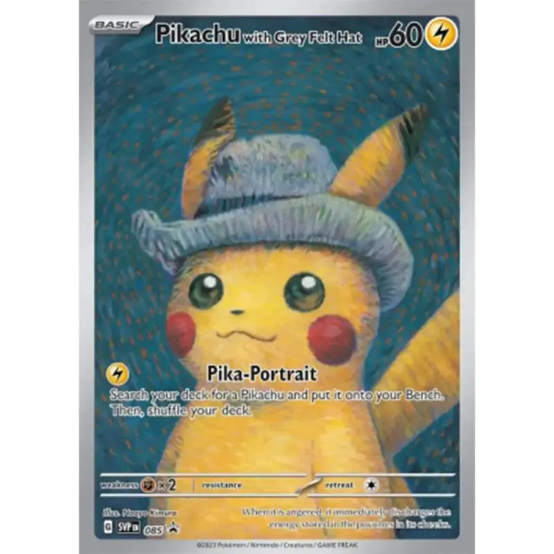 DIY 자체 제작 포켓몬 반 고흐 박물관 Ptcg 컬렉션 카드, 피카츄 리자몽 뮤츠 클래식 싱글 카드 게임 컬렉션 카드 