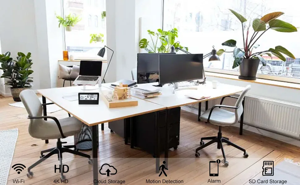 كاميرا الساعة المنبهة اللاسلكية معروضة من الأمام