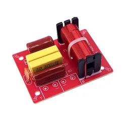 High-Power Hi-Fi Audio Speaker Crossover Filter Kit with Treble and Bass Frequency Divider (Red)