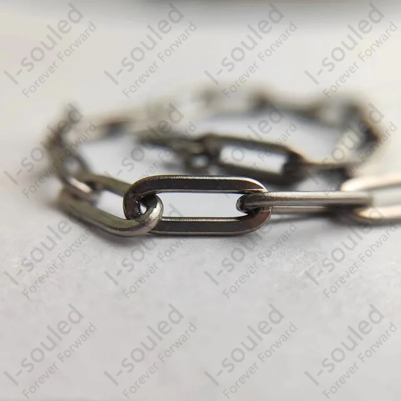 Summer 5 MM Pure Titanium Paperclip Link Chain Bracelet  Simple Jewelry Gift for Women