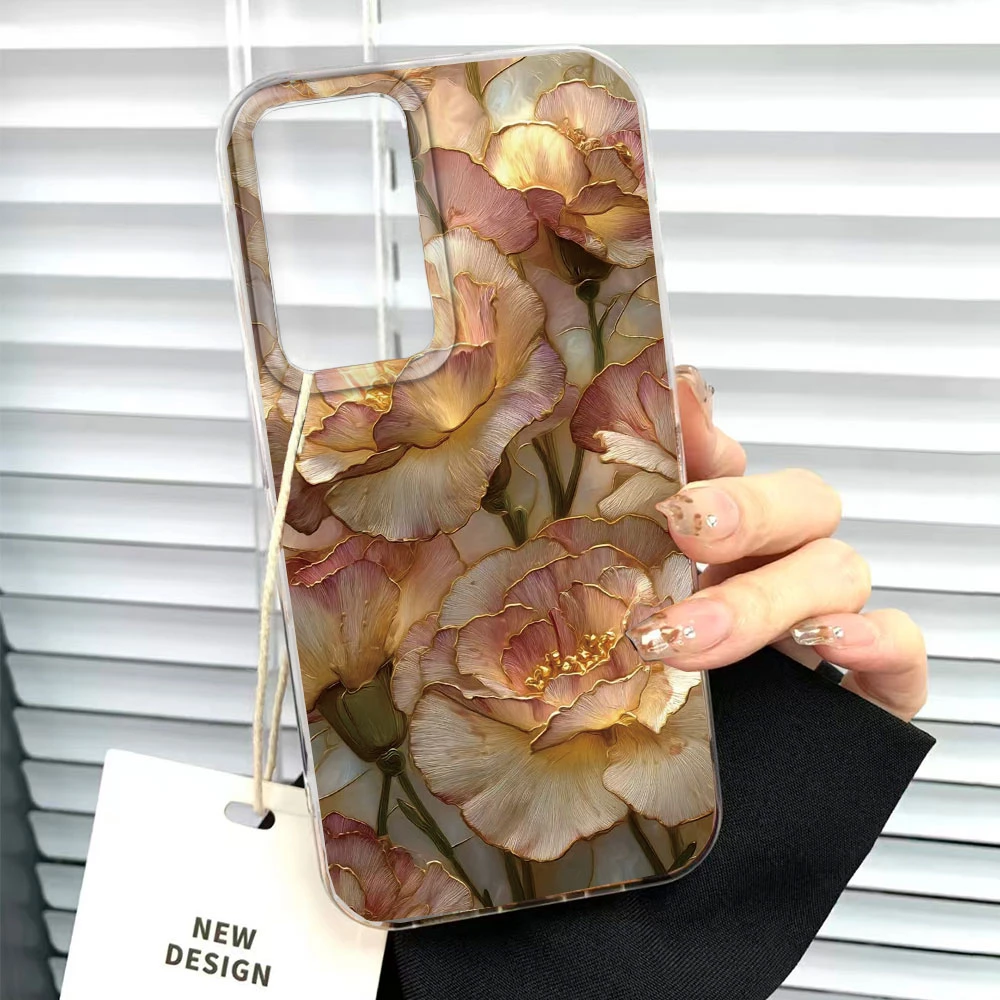 Aesthetic Vintage Purple Flower Carnation Couple Phone Case