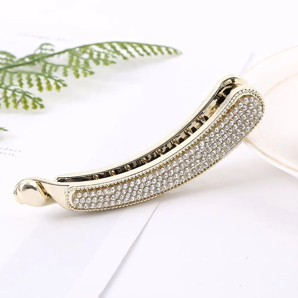 Korea Simple Banana Classic Crystal Rhinestone Headwear Hairpin Barrette Hair Accessories Hair Clip Claw