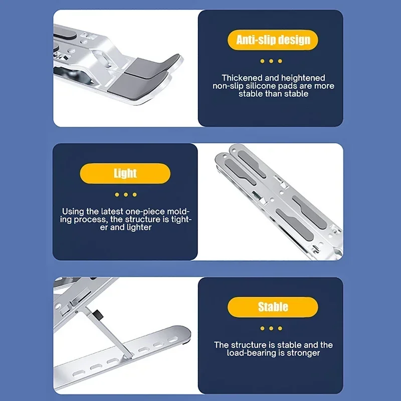 맥북 에어 프로 13 14 15 16 레노버 아이패드 HP 삼성 메이트북 노트북 높이 조절 가능 알루미늄 접이식 노트북 거치대