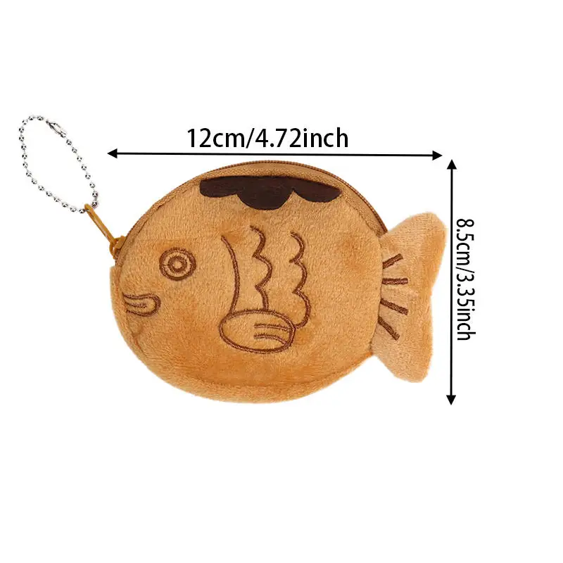 Cartoon Snapper Plush Coin Purse Cute Children's Coin Storage Bag Fun Headphone Data Cable Bag