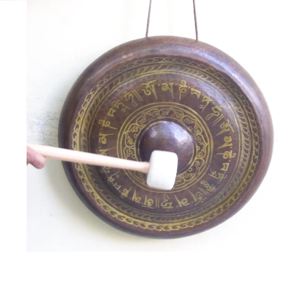 Hand made engraving bronze Tibetan GONG