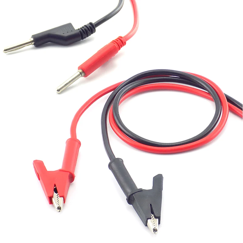 1M double end Test lead Wire Line electrical Voltage Banana Plug and Alligator Clip Crocodile 15A diy for multimeter R23
