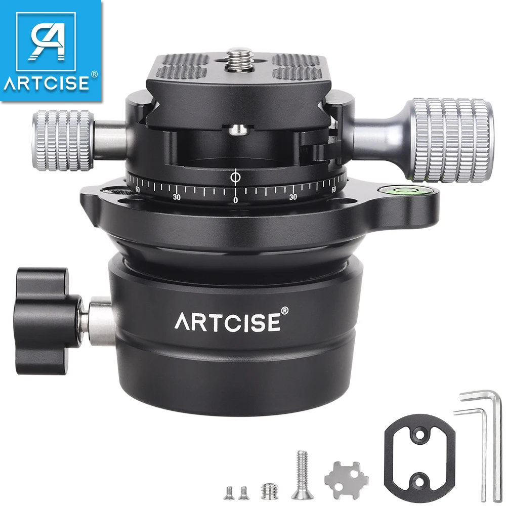 DSLR Camera ARTCISE LH401 Leveling Base Level Horizontal Aluminum Alloy Professional Stand Pan Tilt 360&deg;Panoramic Shooting