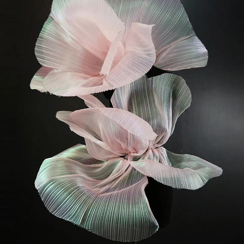 100x150CM Farbverlauf Plissierter Stoff DIY Knitter-Dekoration Weiches Garn Organza-Material Hochzeitsfotografie-Hintergrund Bühnendekoration – Detail 2