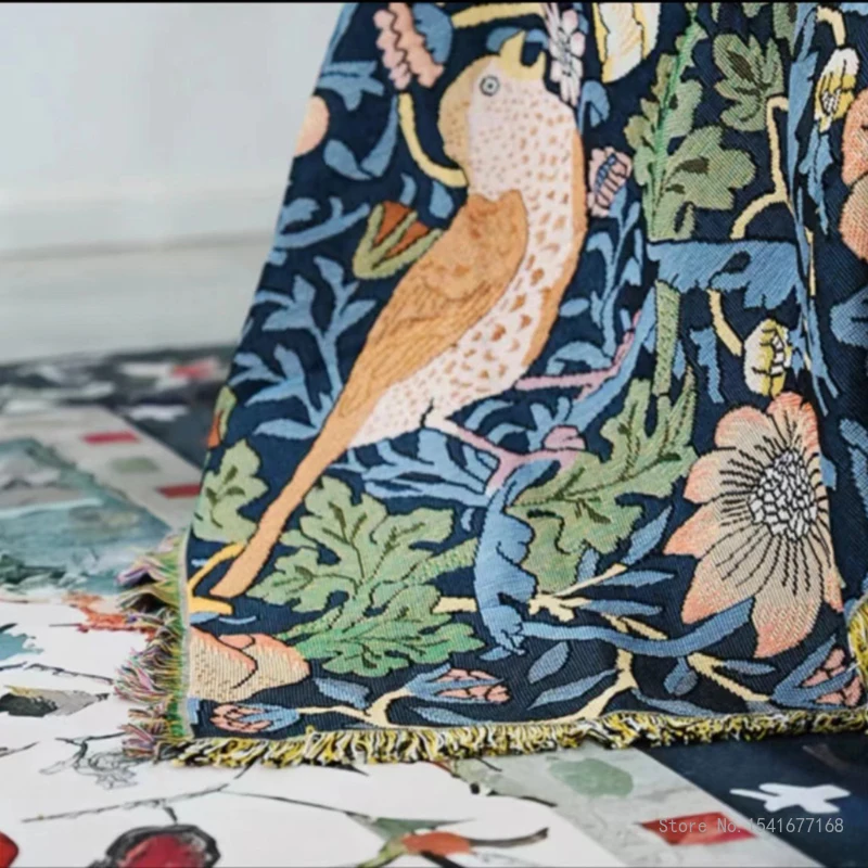 Ethnic style Tassel polyester cotton Blanket, Sofa Cover, Office, Lunch Break, Air Conditioning, Photography Props Pastoral, 1Pc