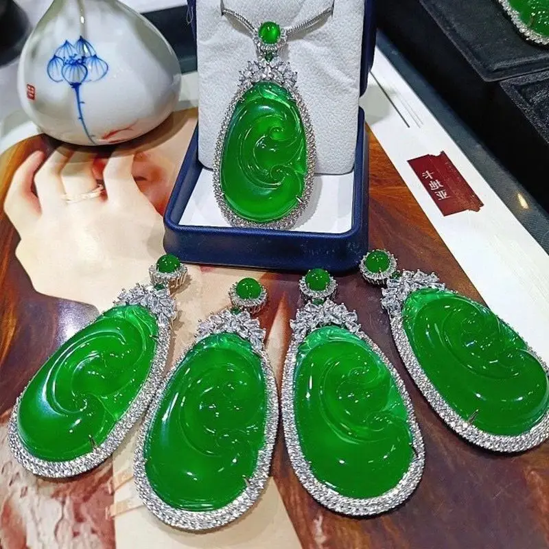 

Натуральный высокий ледяной кулон грандиозный хризопраз Ruyi кулон из агата Ruyi нефритовый кулон