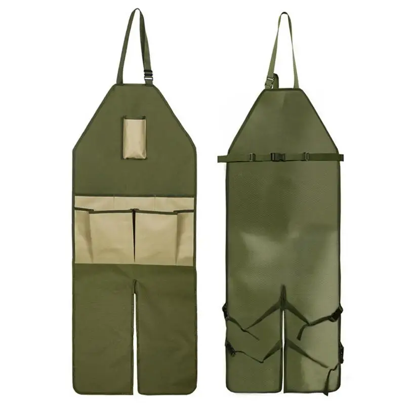 

Stylish Gardening Apron With Multi Pockets Garden Apron Split Leg Design Kitchen Cooking Baking Apron Florist Work Clothes