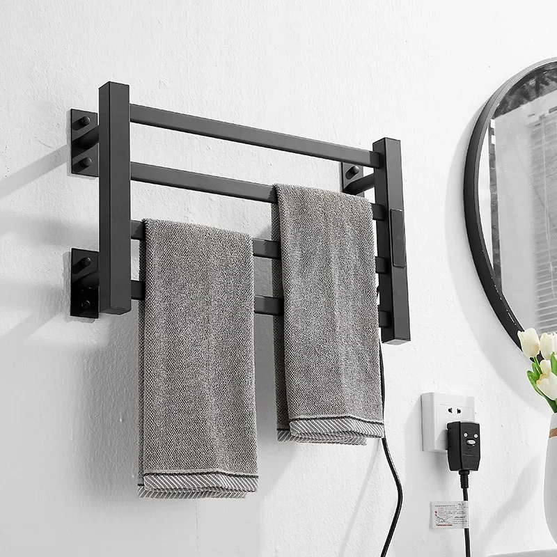Intelligent electric towel rack, bathroom space aluminum heating towel bar, bathroom constant temperature household drying, no p