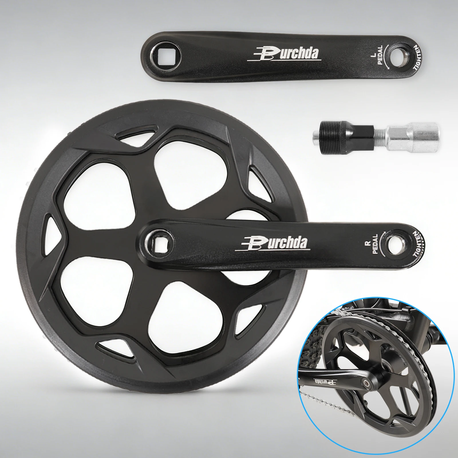 Pédalier carré conique de 140 mm avec plateau 28T, 30T