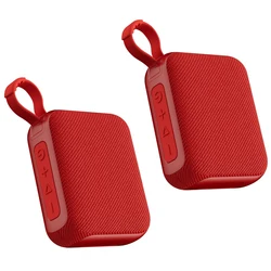 Compact Mini Bluetooth 5.4 Hi-Fi Subwoofer Speaker System (Red-2Pcs)