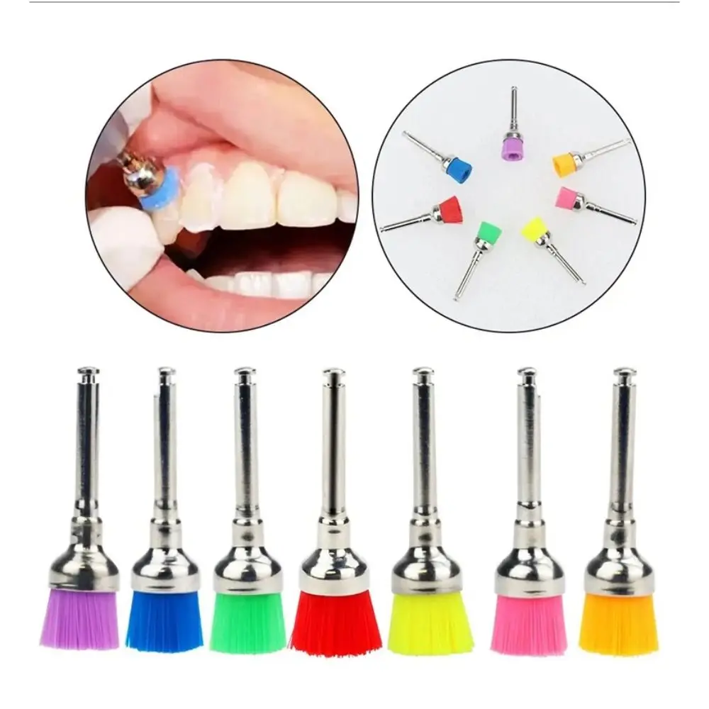Colorful Dental Polishing Brushes Nylon Bristle Latch Screw Type Polisher Accessory RA Shank Tooth Polishing Brushes Dental Care