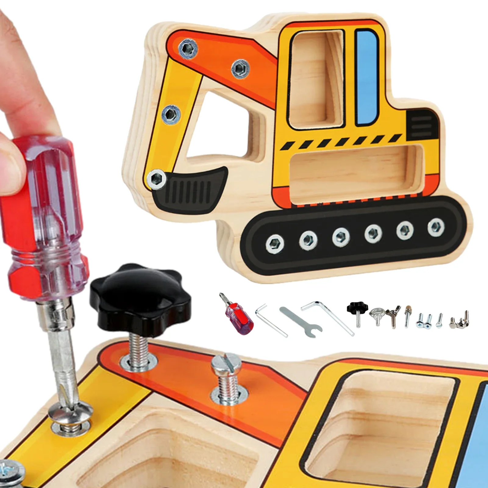 

Деревянная игрушка Монтессори с гайкой и гайкой, Детская развивающая игрушка-головоломка с мелким Мотором для обучения разборке, машинки