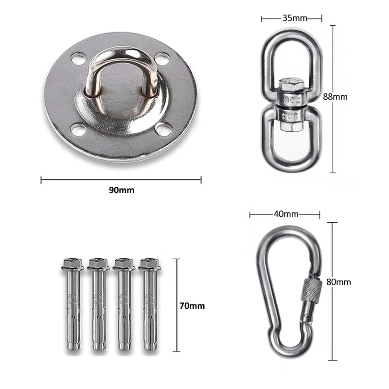 304 stainless steel hanging kit for aerial yoga hammock yoga hammock