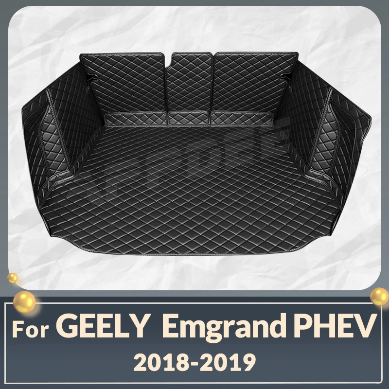 

Автомобильный коврик для багажника с полным покрытием для GEELY Emgrand PHEV 2018 2019, автомобильный коврик для багажника, подкладка для груза, защитные аксессуары для интерьера