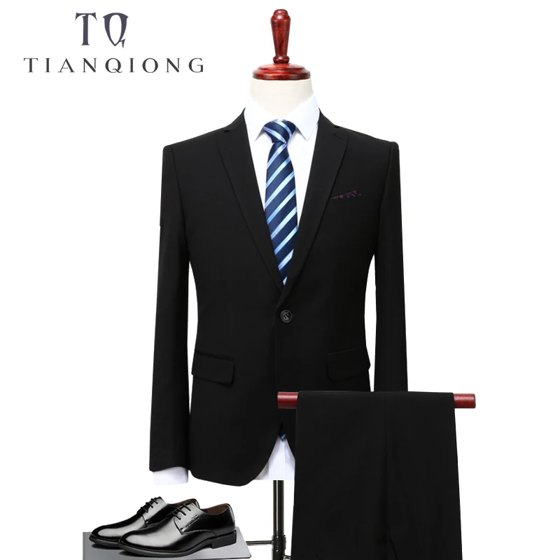 TIAN QIONG, the stylish new type 2-piece slim-shaped classic men's suit with a single button (jacket + trousers)