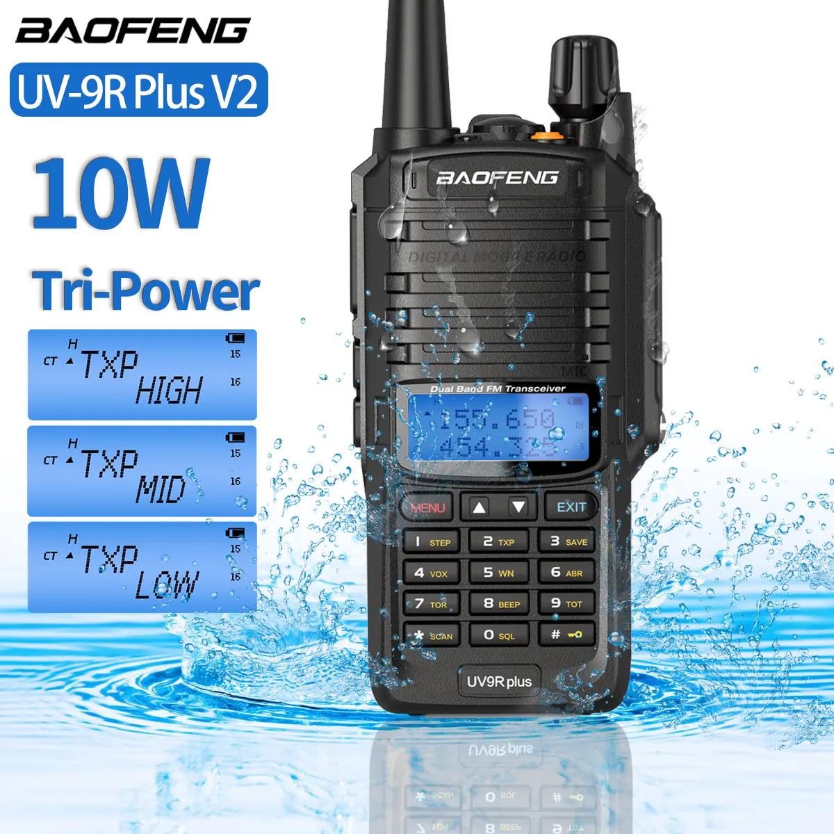 Vente 6 en 1 BAOFENG UV-9R Plus 10W VHF UHF Talkie-walkie Double