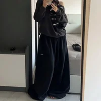 American Retro Hip-Hop Oversized Woman Black Casual Sweatpants Korean Streetwear Loose Jogging Pants High Waist Wide-Leg Pants - Image 2