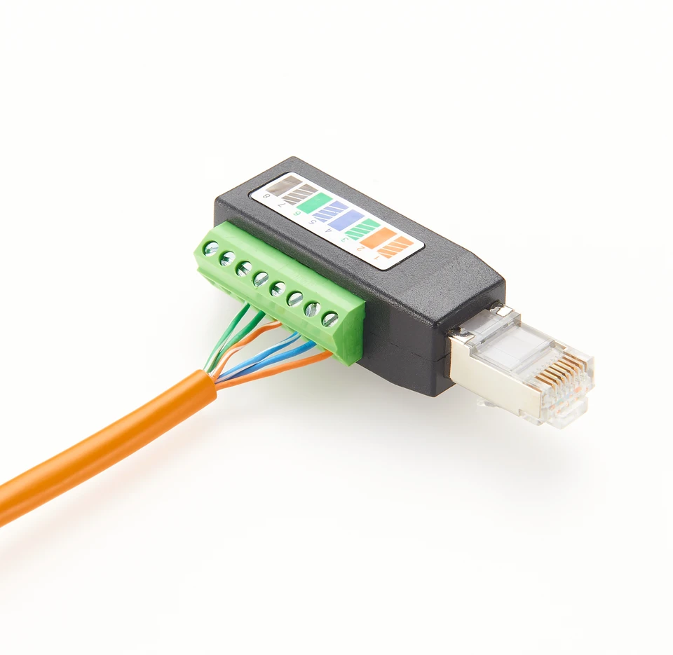 CERRXIAN RJ45 naar 8-polige schroefblokklem soldeerloos kabel, 30CM Cat7 Cat6 Cat5 Cat5e Ethernet soldeerloos verlengkabel (M