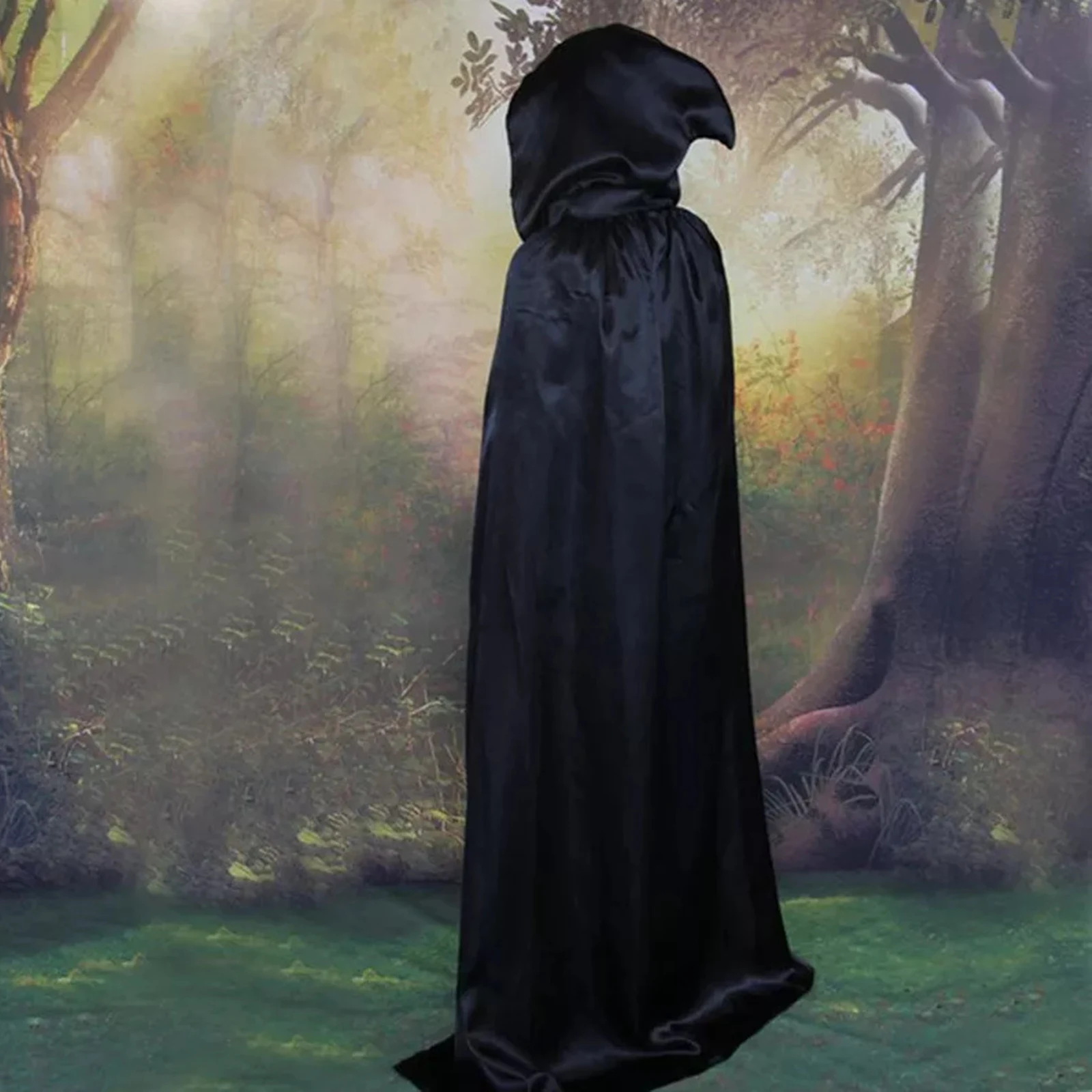 

Adult Halloween Grim Reaper Cloak Cape Cosplay Wizard Devil Cloak Nightclub Bar Dress Costume Vampires Grim Reaper Party Cloak