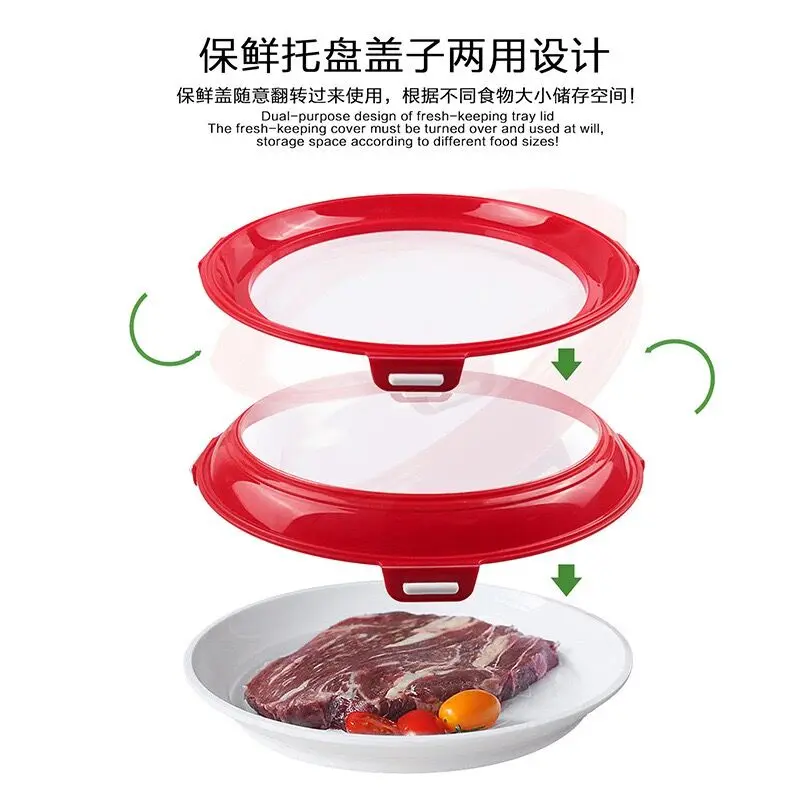 Food Preservation Tray Seafood Beef Ham Fresh-Keeping Tray Fresh Spacer Organizer Food Container Storage Kitchen Tools