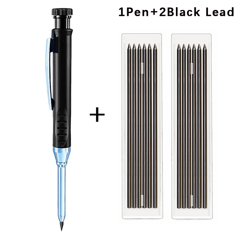 6-Color Deep Hole Woodworking Mechanical Pencils with Built-in Sharpener