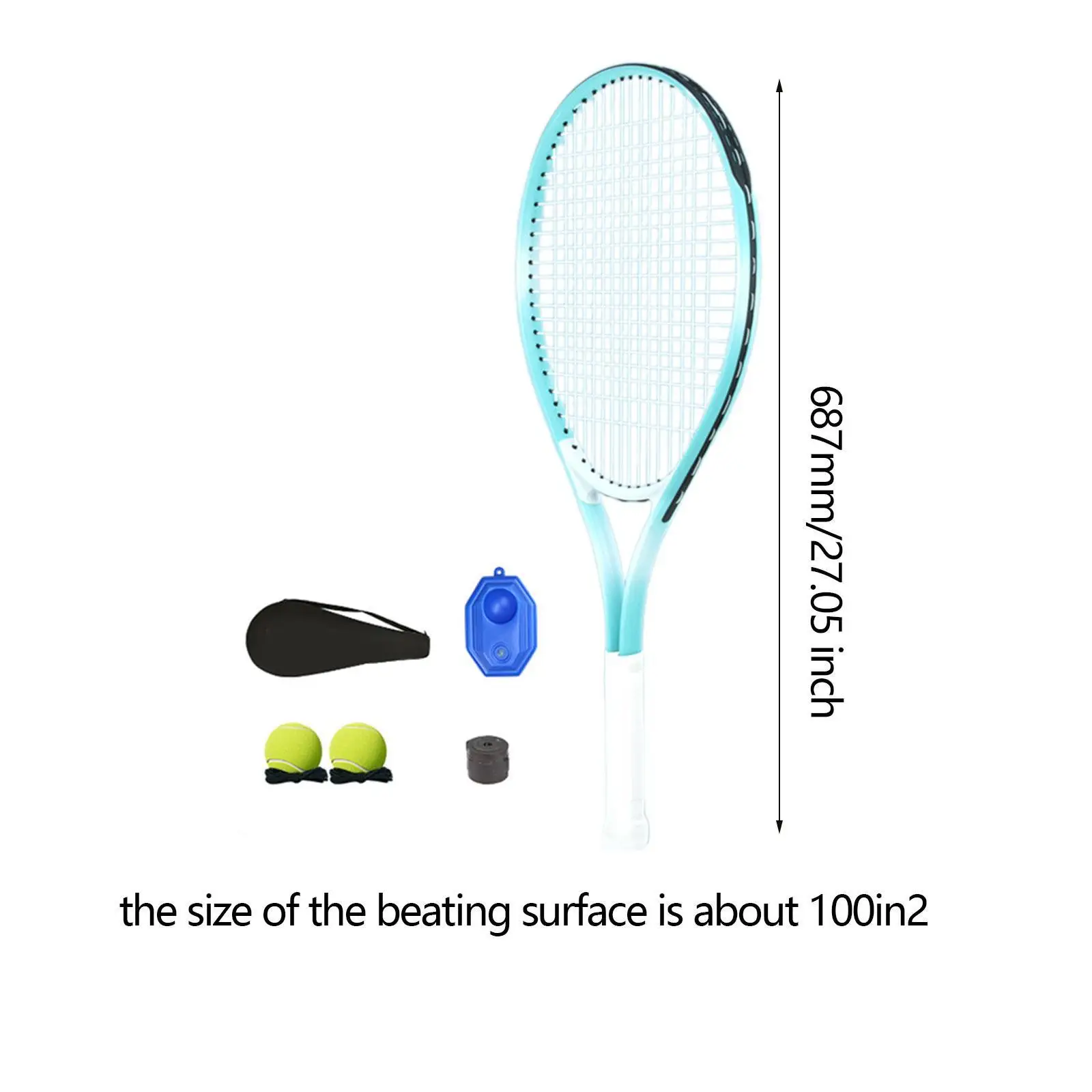 Tennis Racquet Set Shockproof Tennis Training Tool for Park Beginners Indoor